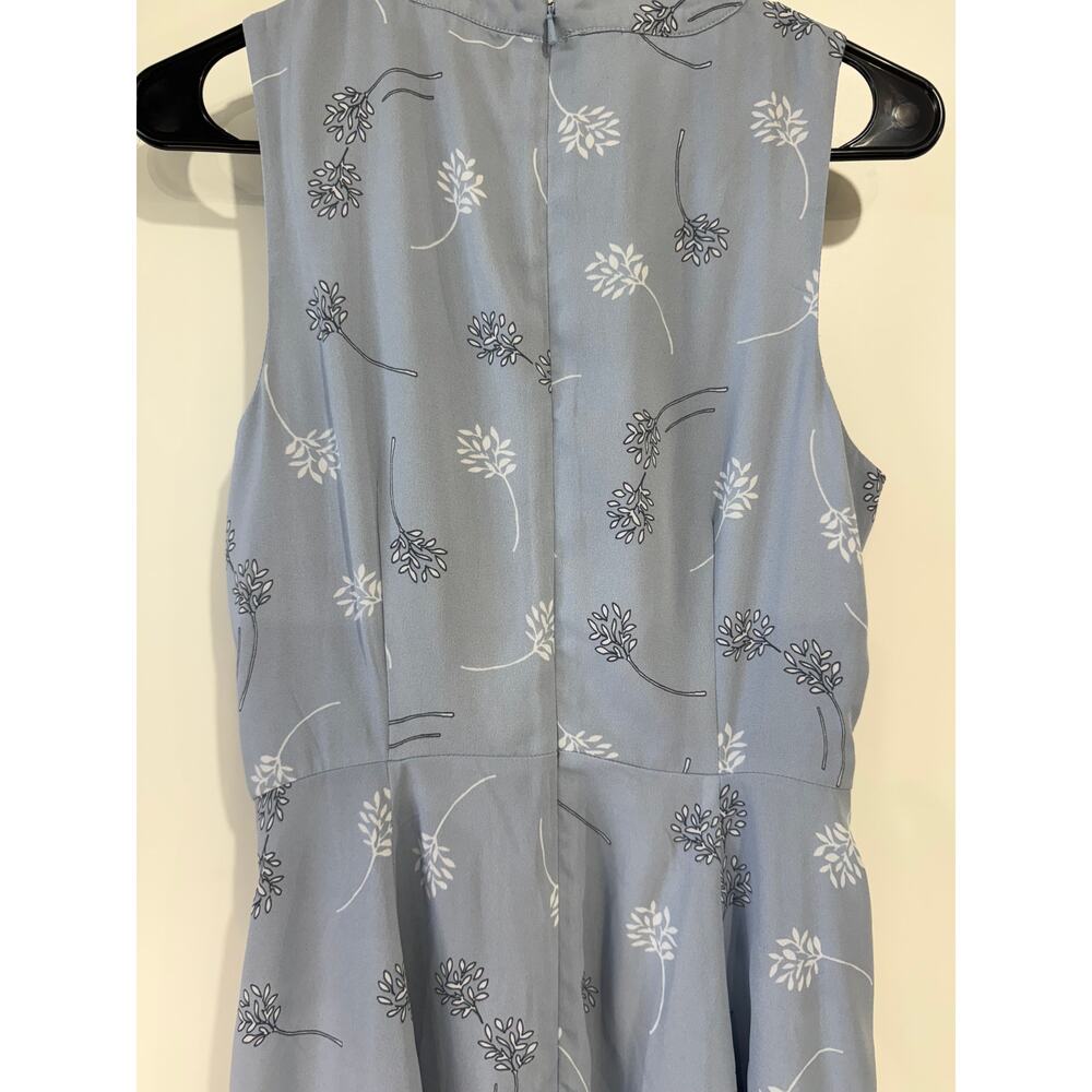 Banana Republic Blue Floral Midi Dress –Fit & Flare, Soft Chiffon, Size 6 - Picture 6 of 6